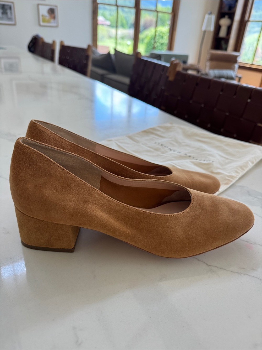 Loeffler Randall Tan Suede Low Block Heel Pumps - Picture 5 of 5